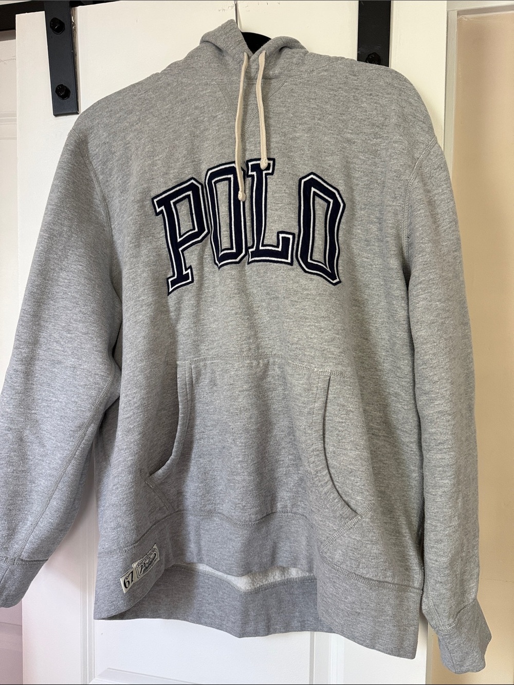 Ralph Lauren Light Gray Pullover Hoodie with POLO Tag